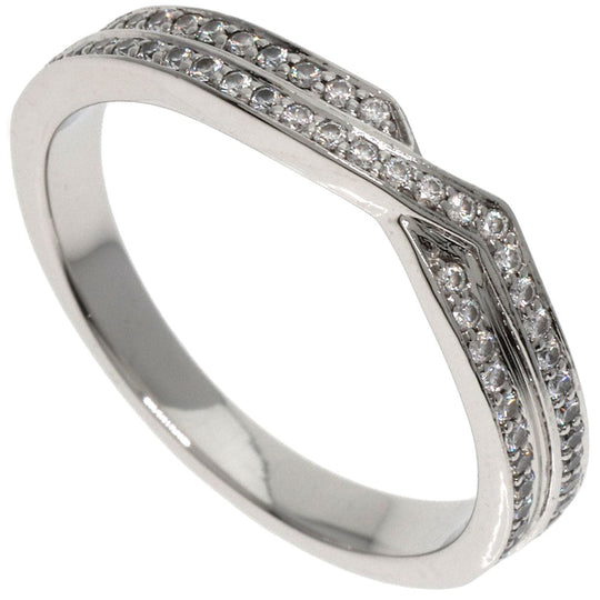 HARRY WINSTON Ring PT950 Silver Trist Two Row Diamond Women Used Authentic