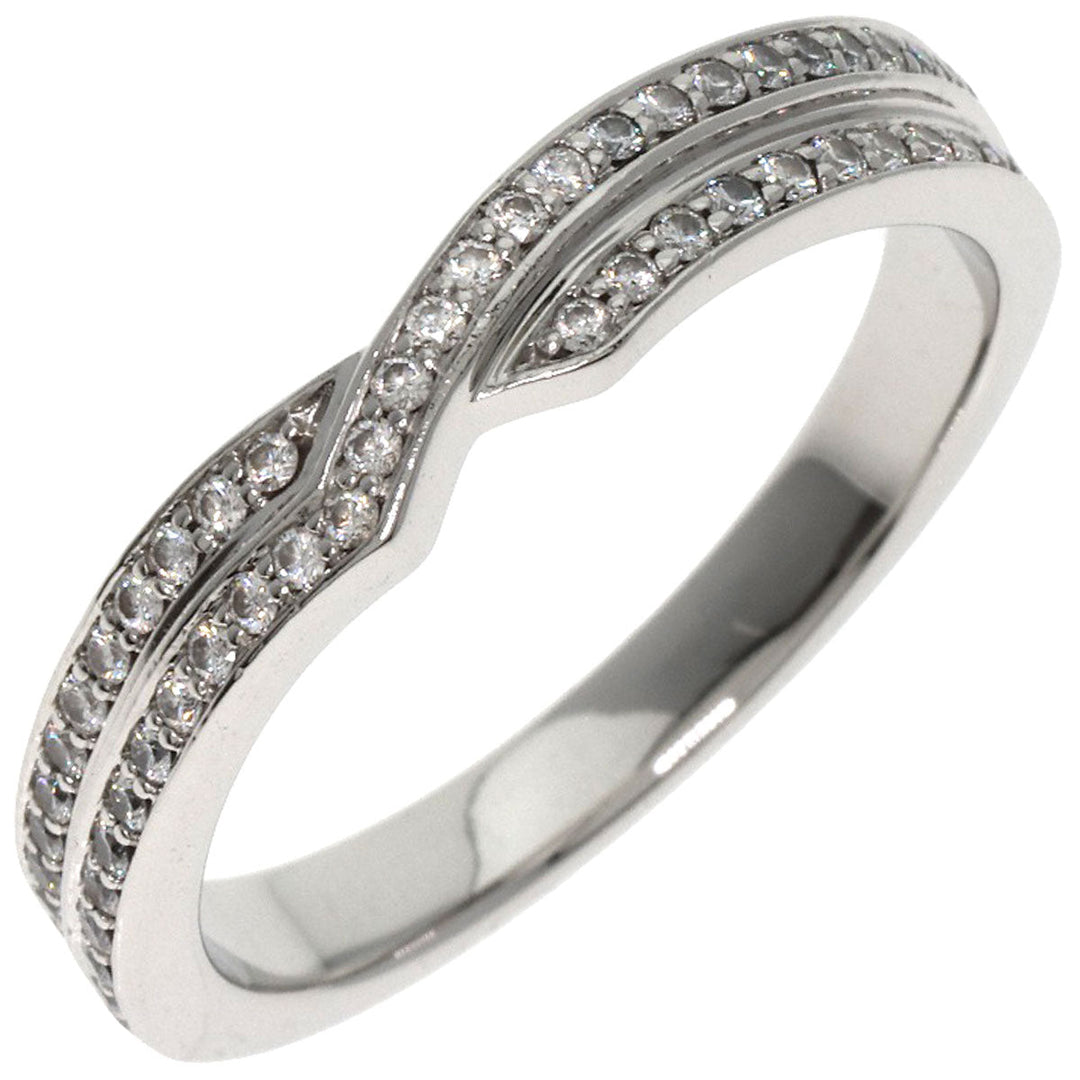 HARRY WINSTON Ring PT950 Silver Trist Two Row Diamond Women Used Authentic
