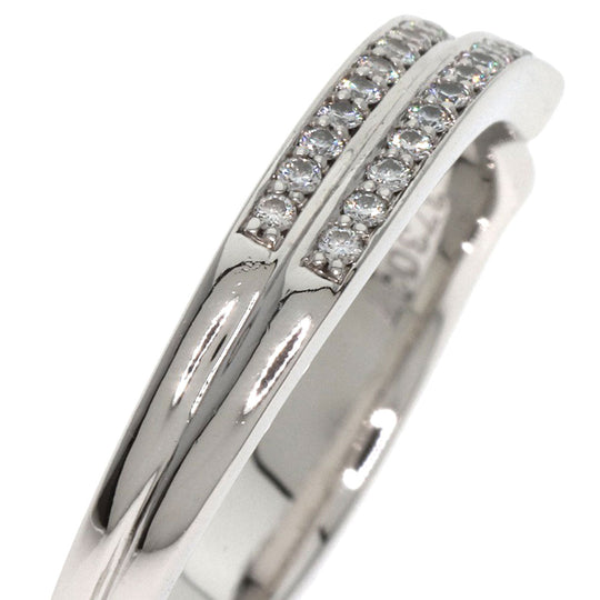 HARRY WINSTON Ring PT950 Silver Trist Two Row Diamond Women Used Authentic
