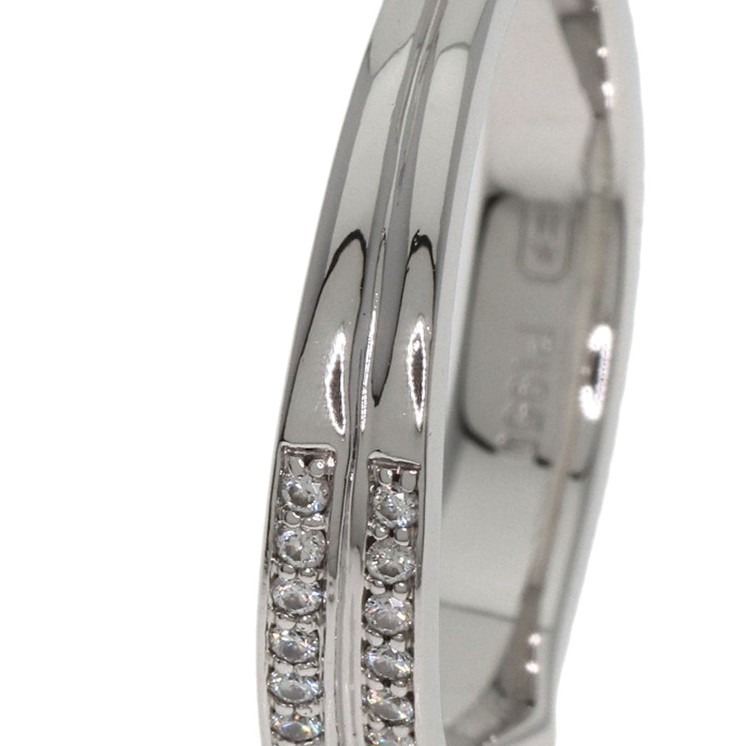 HARRY WINSTON Ring PT950 Silver Trist Two Row Diamond Women Used Authentic