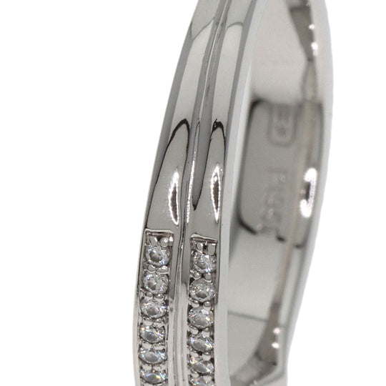 HARRY WINSTON Ring PT950 Silver Trist Two Row Diamond Women Used Authentic