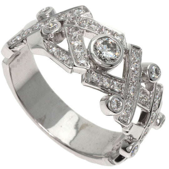 CHANEL Ring K18WG Silver Baroque Diamond Women Used Authentic