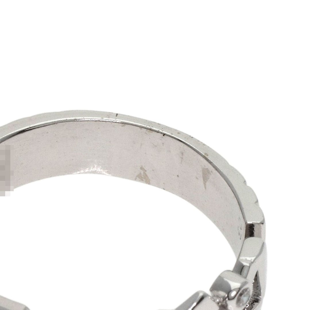 CHANEL Ring K18WG Silver Baroque Diamond Women Used Authentic