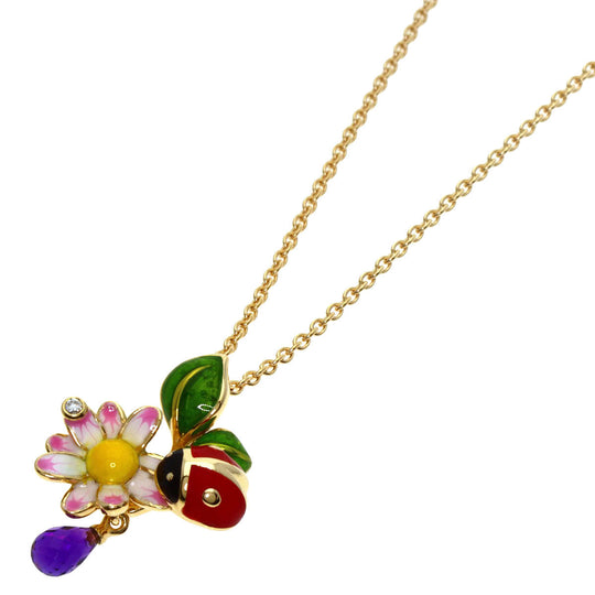 Dior Necklace 18K Yellow Gold gold Diorette Enamel Amethyst Diamond