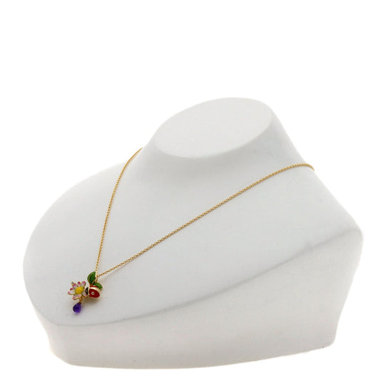 Dior Necklace 18K Yellow Gold gold Diorette Enamel Amethyst Diamond
