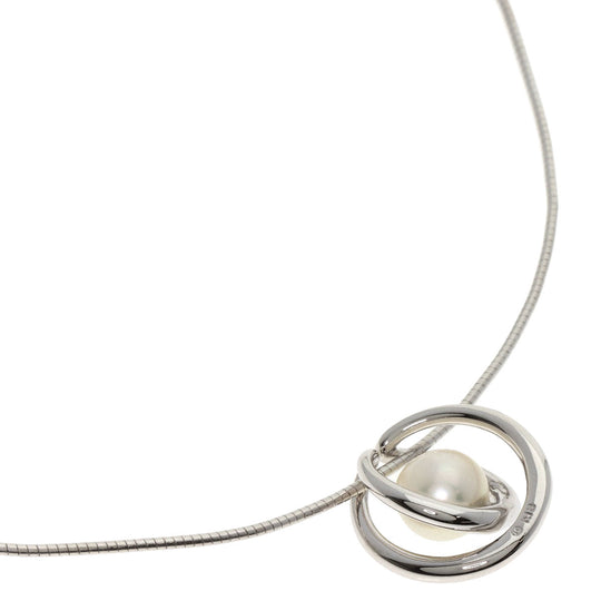 MIKIMOTO Necklace K18WG Silver Pearl
