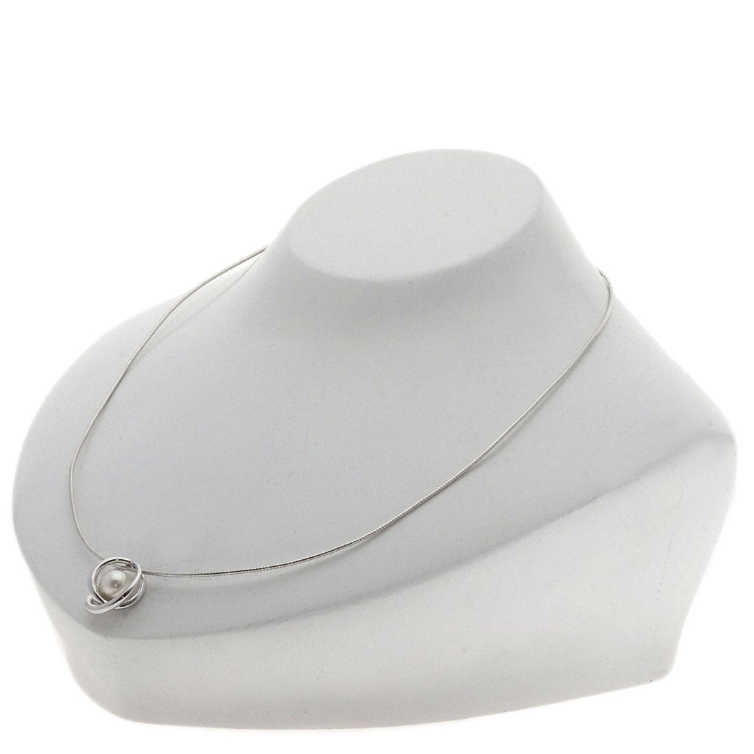 MIKIMOTO Necklace K18WG Silver Pearl