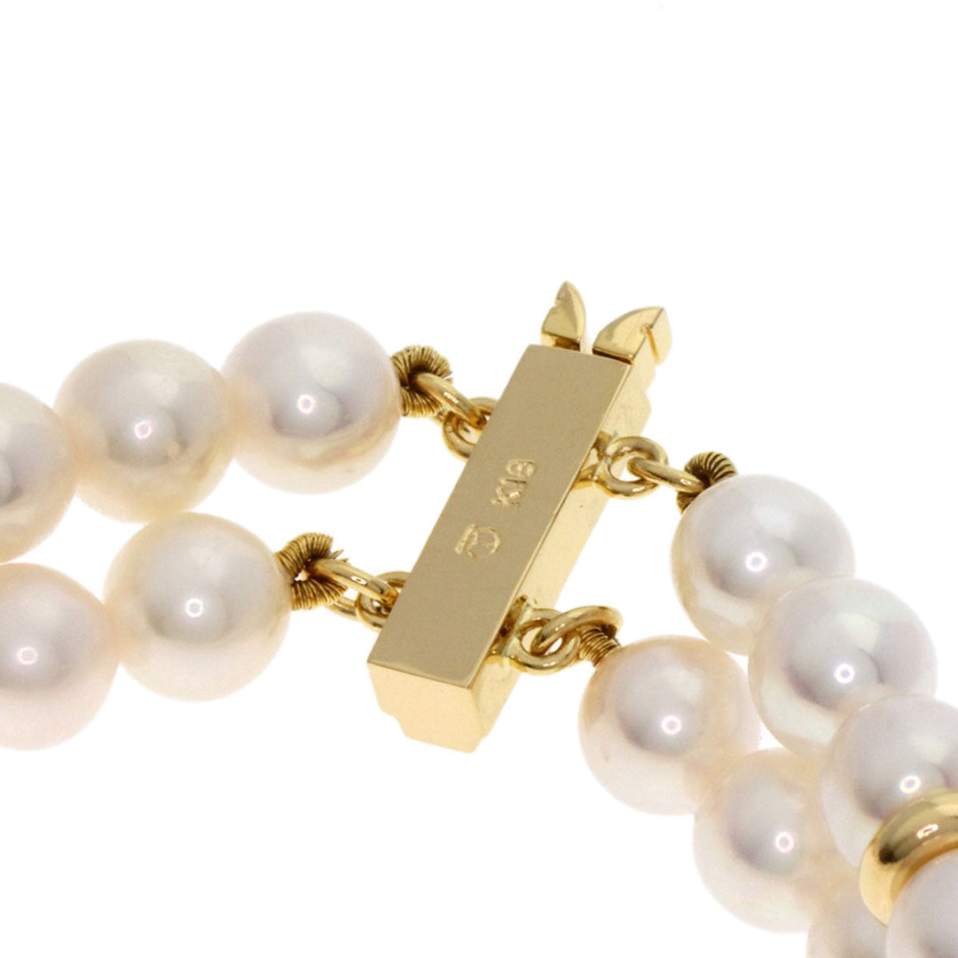 TASAKI bracelet 18K Yellow Gold white Pearl 2-strand