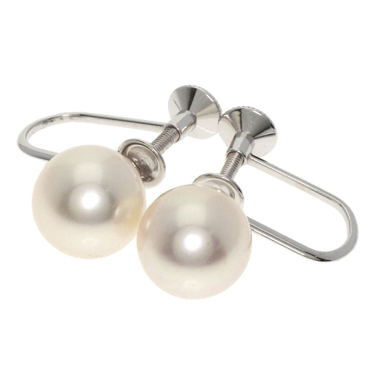 MIKIMOTO Earring K18WG Silver Pearl 0.3" Women Used Authentic