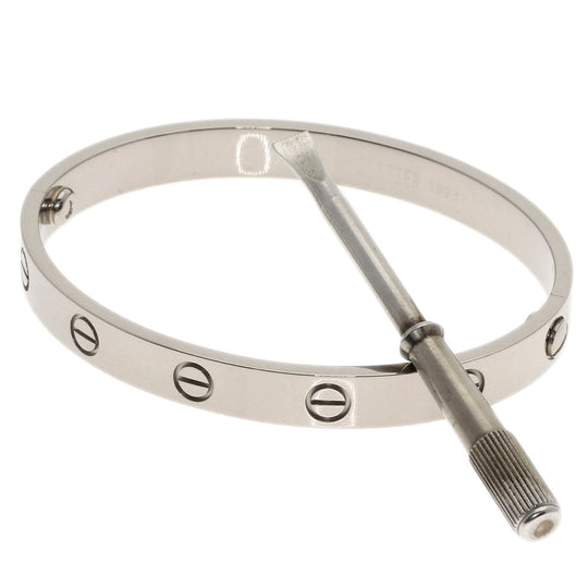 CARTIER bracelet K18WG Silver Love Breath with Driver #16 Women Used Authentic