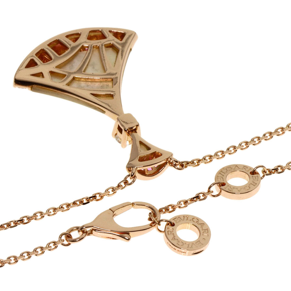 BVLGARI Necklace 18K Pink Gold gold Diva Dream Shell Pink Sapphire 1P Diamond