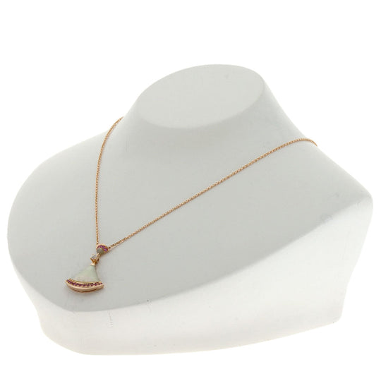 BVLGARI Necklace 18K Pink Gold gold Diva Dream Shell Pink Sapphire 1P Diamond