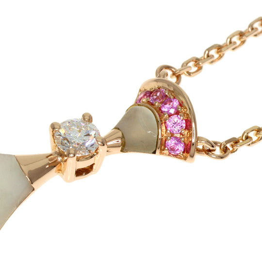 BVLGARI Necklace 18K Pink Gold gold Diva Dream Shell Pink Sapphire 1P Diamond