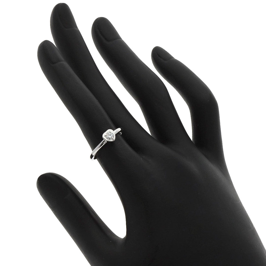 CARTIER Ring K18WG Silver Diamant Legend Heart Diamond #49