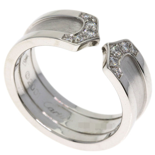 CARTIER Ring K18WG Silver C2 Diamond #50 Women Used Authentic