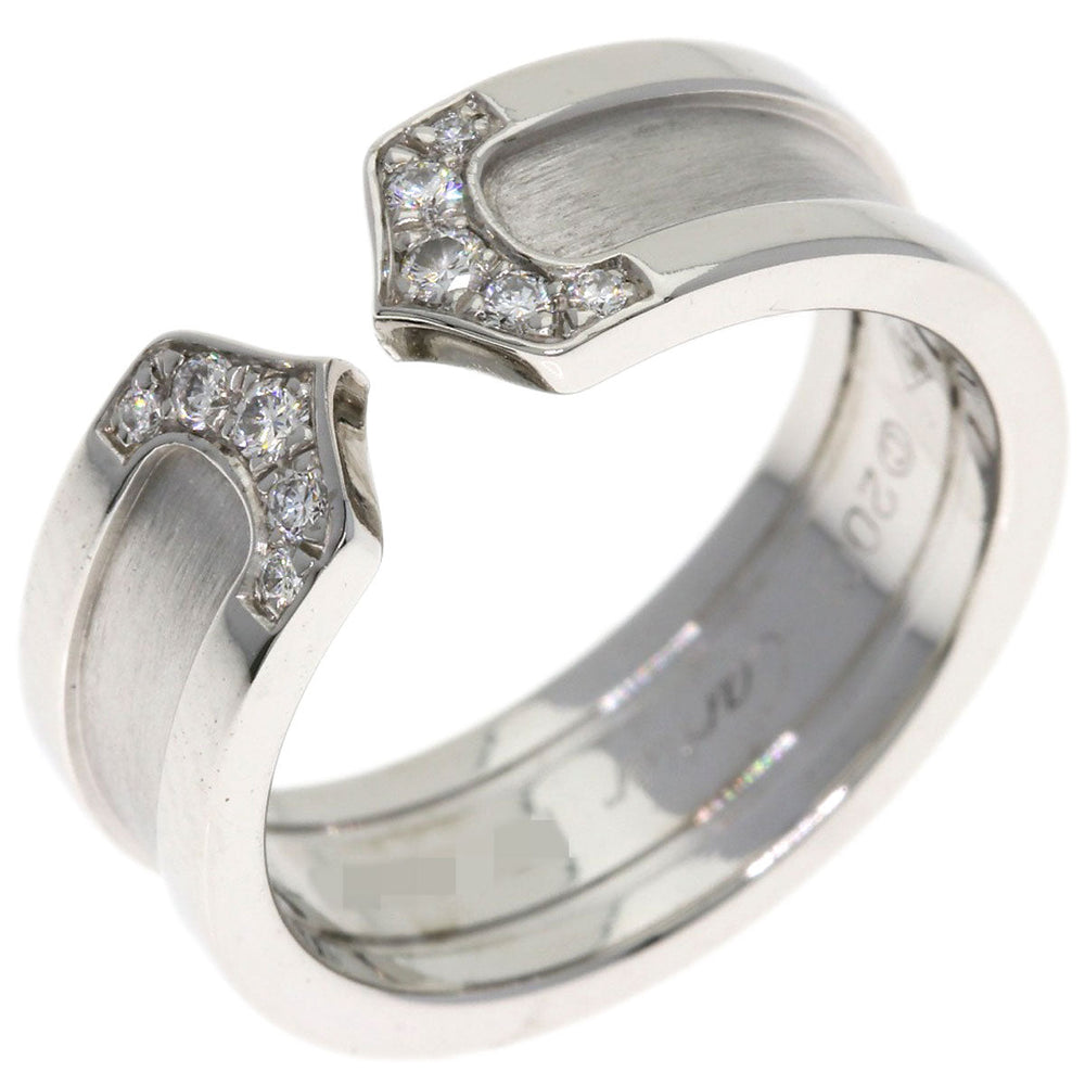 CARTIER Ring K18WG Silver C2 Diamond #50 Women Used Authentic