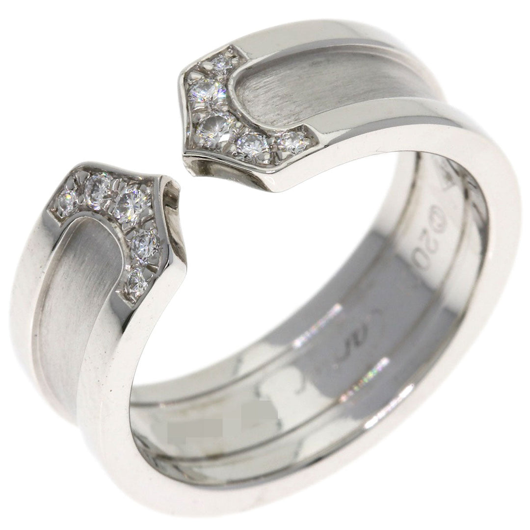 CARTIER Ring K18WG Silver C2 Diamond #50 Women Used Authentic