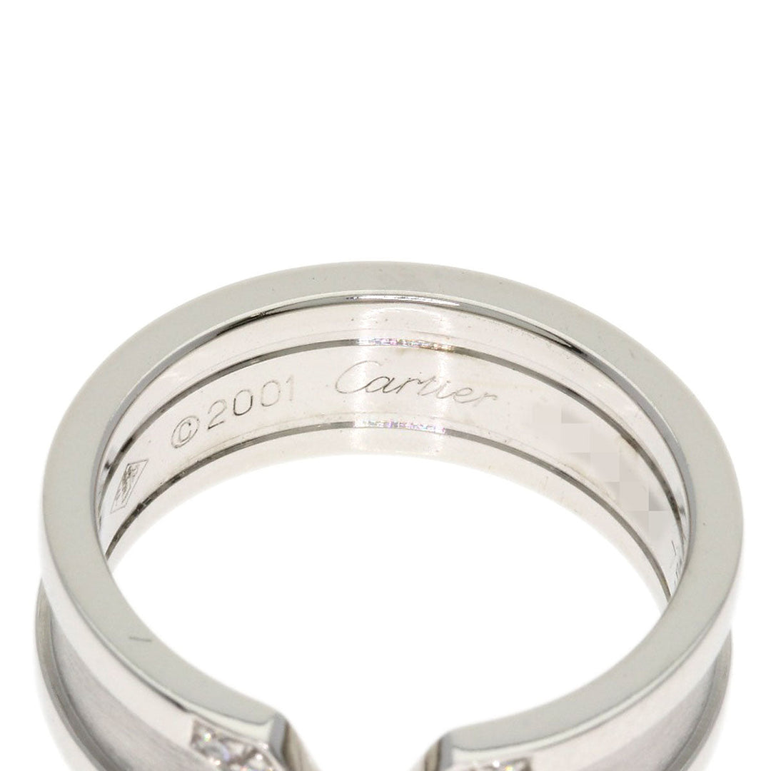 CARTIER Ring K18WG Silver C2 Diamond #50 Women Used Authentic