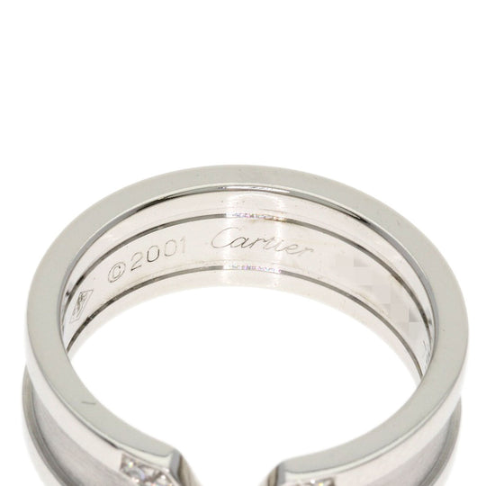 CARTIER Ring K18WG Silver C2 Diamond #50 Women Used Authentic