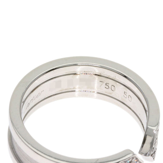 CARTIER Ring K18WG Silver C2 Diamond #50 Women Used Authentic