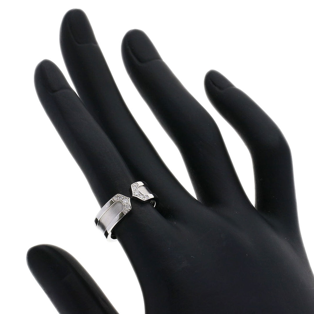 CARTIER Ring K18WG Silver C2 Diamond #50 Women Used Authentic