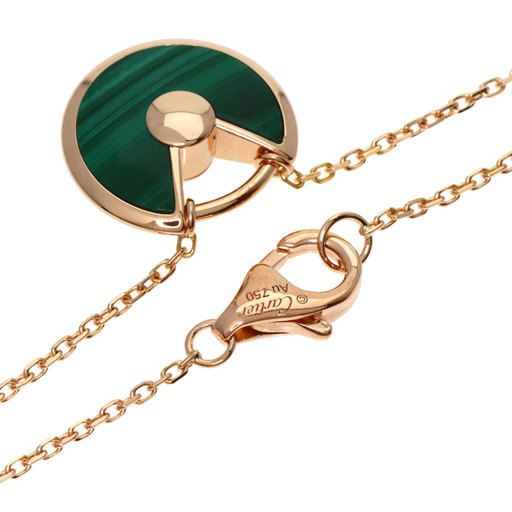 CARTIER Necklace 18K Pink Gold gold Amulet Diamond Malachite