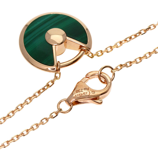 CARTIER Necklace 18K Pink Gold gold Amulet Diamond Malachite