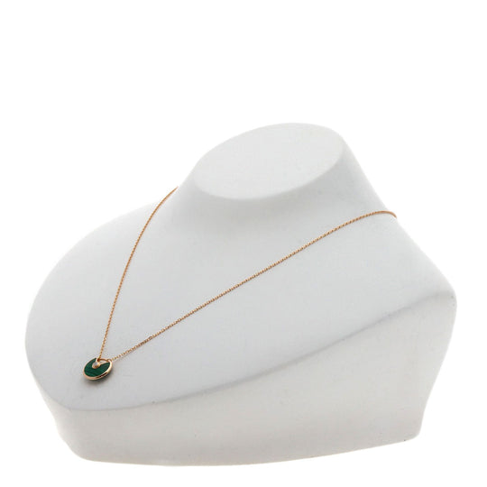 CARTIER Necklace 18K Pink Gold gold Amulet Diamond Malachite