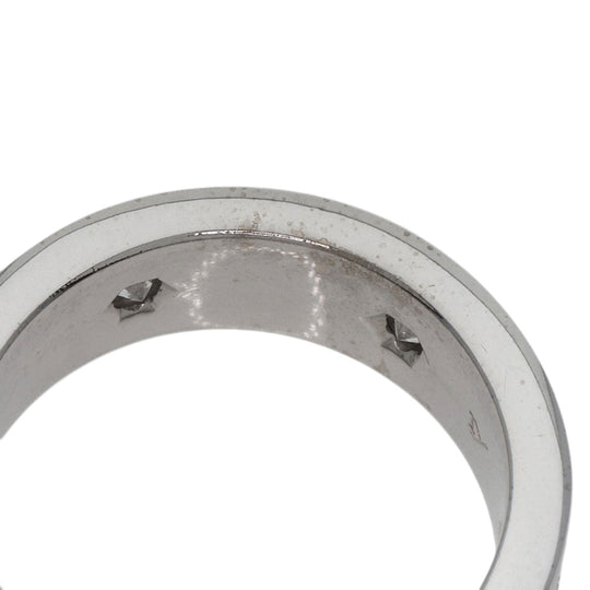 CARTIER Ring K18WG Silver Love Ring Full Diamond #46 Women Used Authentic