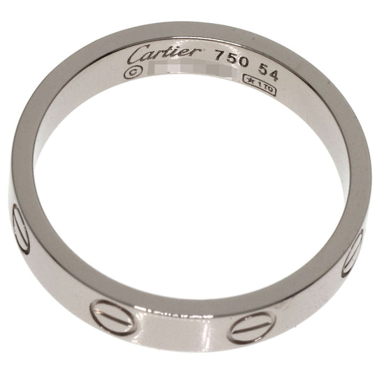 CARTIER Ring K18WG Silver Mini love ring #54 Women Used Authentic