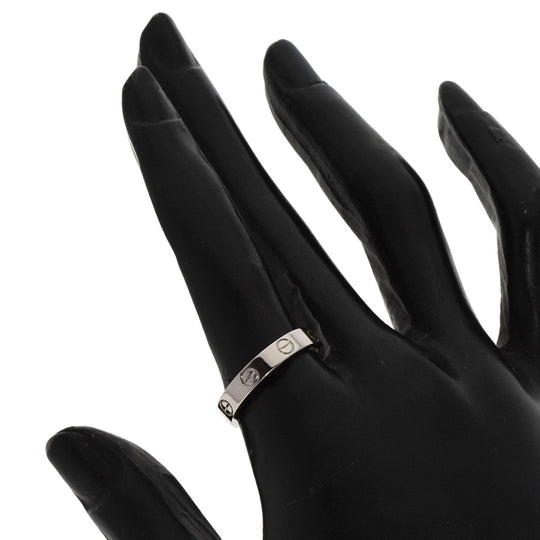 CARTIER Ring K18WG Silver Mini love ring #54 Women Used Authentic