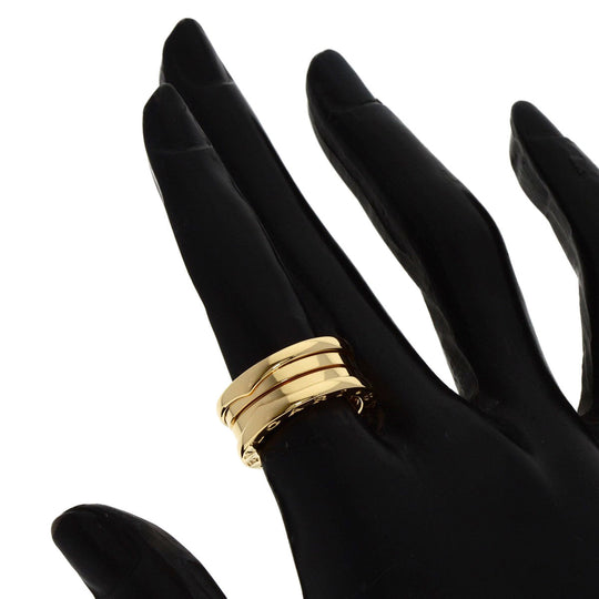BVLGARI Ring 18K Yellow Gold gold B-zero1 B zero one 3 band #50 Women Used Authentic
