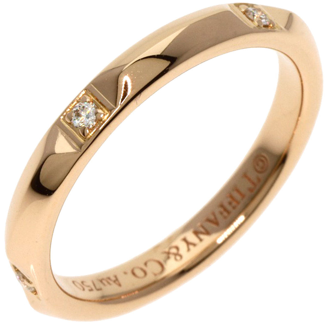 TIFFANY&Co. Ring 18K Pink Gold gold True Band Diamond Women Used Authentic