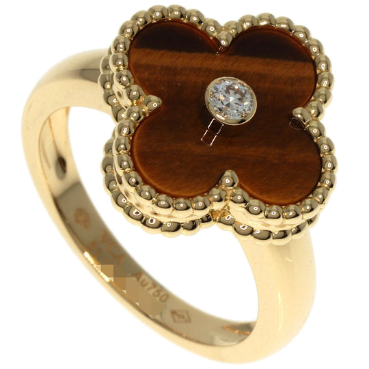 Van Cleef & Arpels Ring 18K Yellow Gold gold Vintage Alhambra Tiger's Eye #51