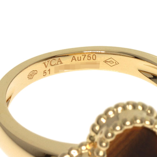 Van Cleef & Arpels Ring 18K Yellow Gold gold Vintage Alhambra Tiger's Eye #51