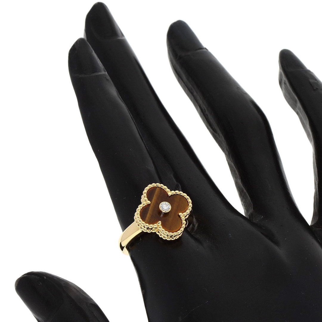 Van Cleef & Arpels Ring 18K Yellow Gold gold Vintage Alhambra Tiger's Eye #51