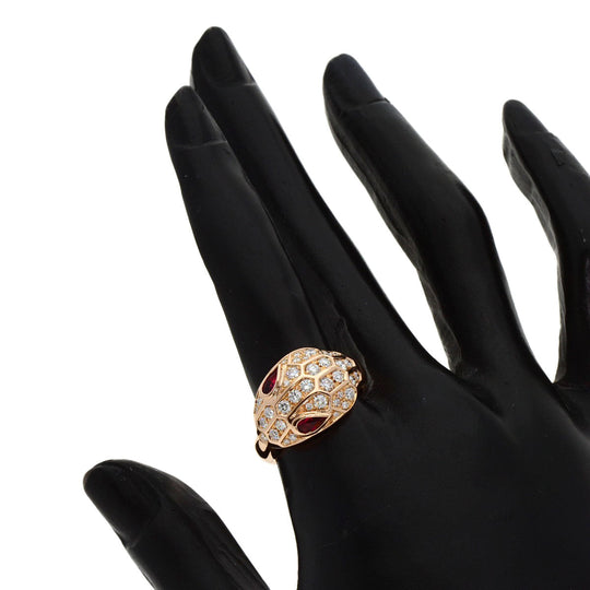 BVLGARI Ring 18K Pink Gold gold Serpenti Pink Tourmaline Diamond