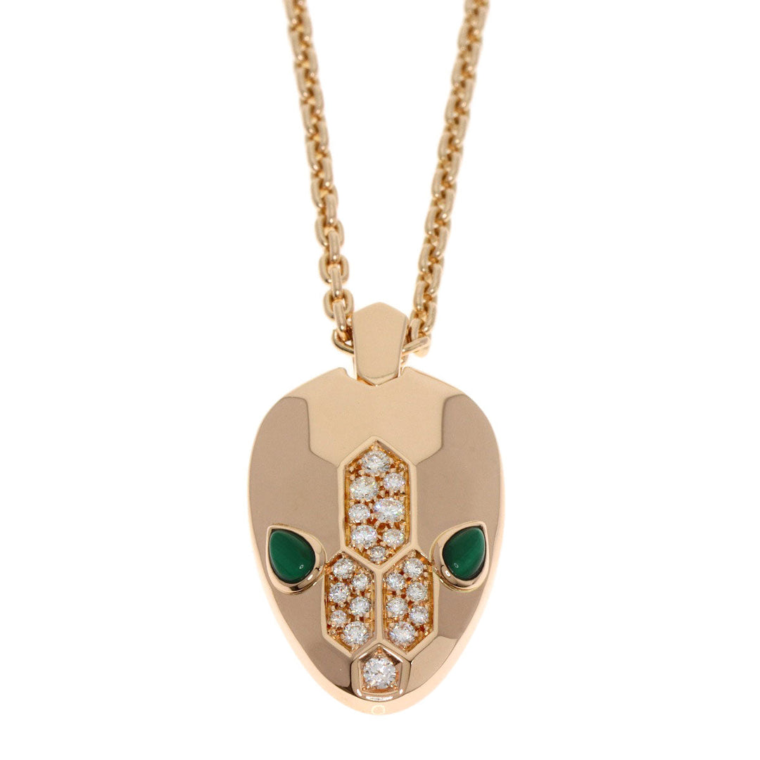 BVLGARI Necklace 18K Pink Gold gold Serpenti Malachite Diamond