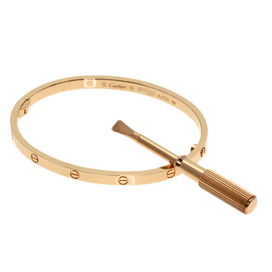 CARTIER bracelet 18K Pink Gold gold Love Bracelet Small Model with Driver #16 Women Used Authentic