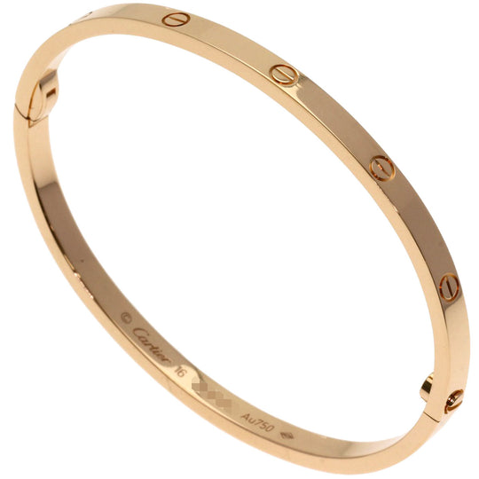 CARTIER bracelet 18K Pink Gold gold Love Bracelet Small Model with Driver #16 Women Used Authentic