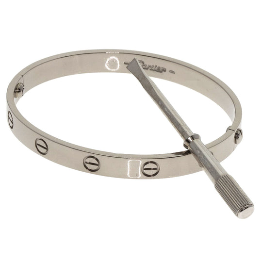 CARTIER bracelet K18WG Silver Love Bracelet with Driver #17 Women Used Authentic