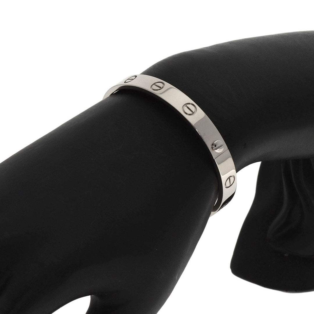 CARTIER bracelet K18WG Silver Love Bracelet with Driver #17 Women Used Authentic