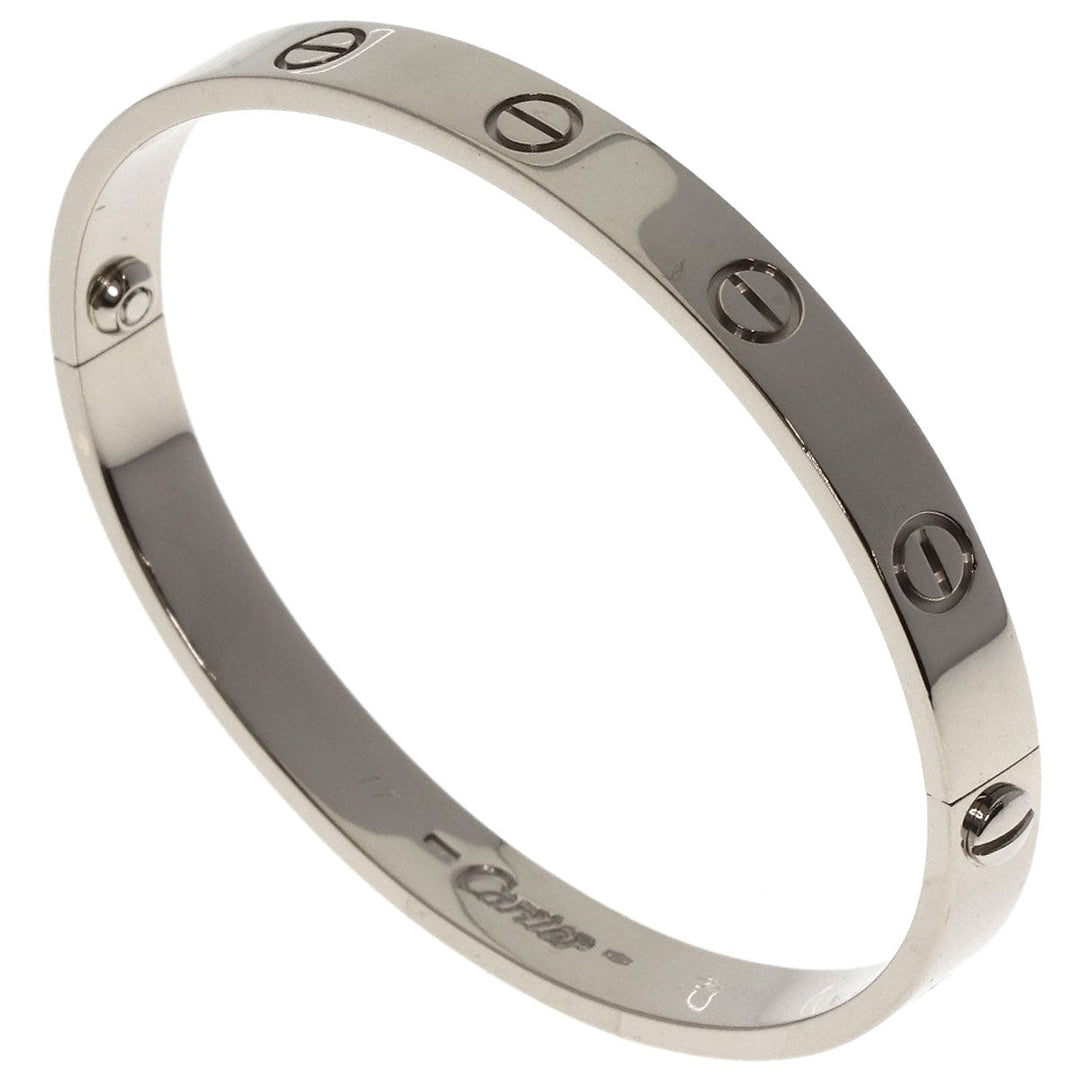 CARTIER bracelet K18WG Silver Love Bracelet with Driver #17 Women Used Authentic