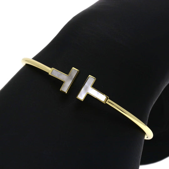 TIFFANY&Co. bracelet 18K Yellow Gold gold TIFFANY&Co.T Wire Shell Women Used Authentic