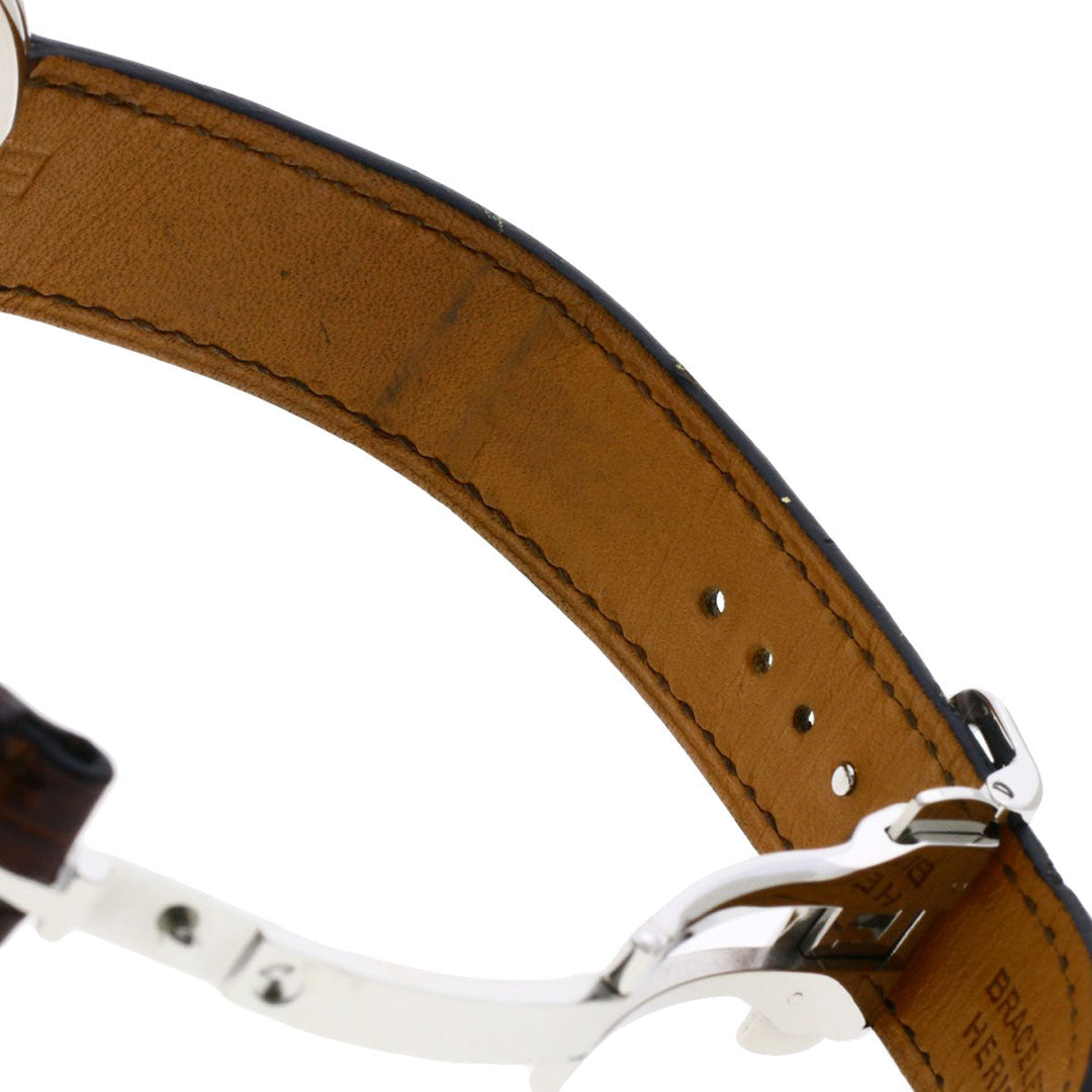 HERMES Watches Mechanical Automatic AR4.810 Stainless Steel, Leather Silver Arceau Brown dial mens Used Authentic