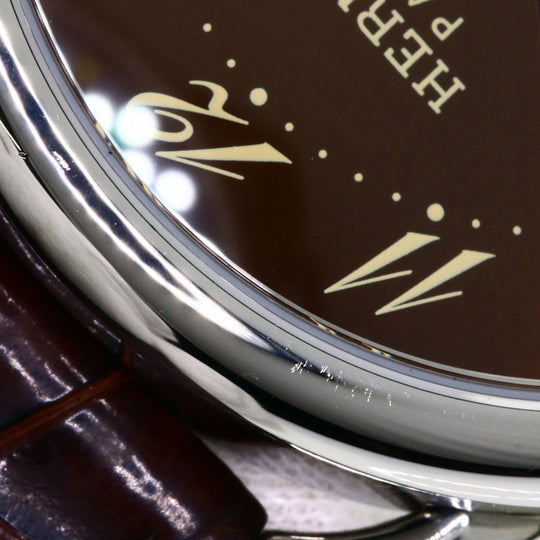 HERMES Watches Mechanical Automatic AR4.810 Stainless Steel, Leather Silver Arceau Brown dial mens Used Authentic
