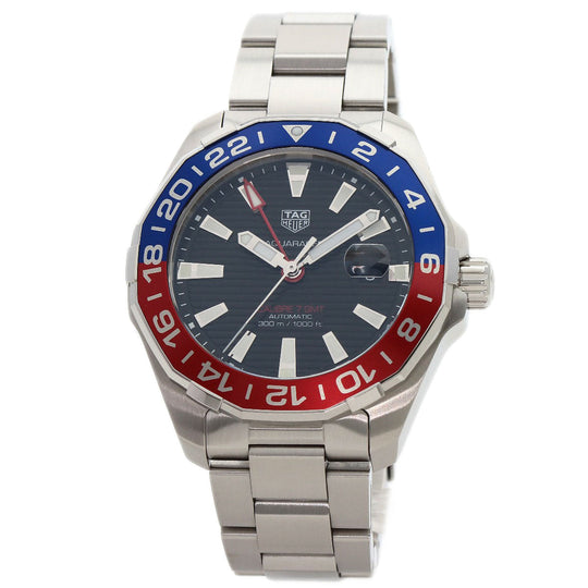 TAG HEUER Watches Mechanical Automatic WAY201F.BA0927 Stainless Steel Silver Aqua Racer Caliber 7 GMT black dial