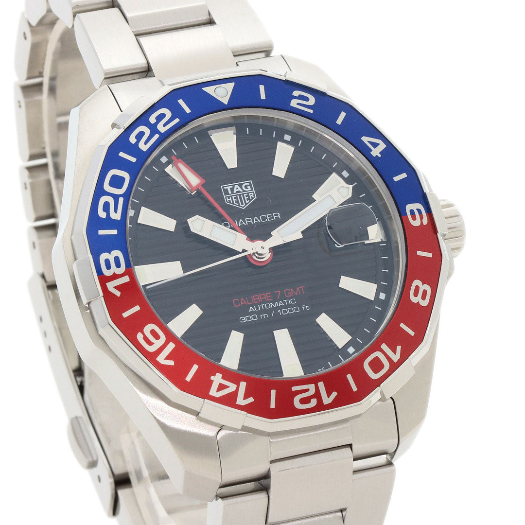 TAG HEUER Watches Mechanical Automatic WAY201F.BA0927 Stainless Steel Silver Aqua Racer Caliber 7 GMT black dial