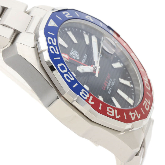 TAG HEUER Watches Mechanical Automatic WAY201F.BA0927 Stainless Steel Silver Aqua Racer Caliber 7 GMT black dial