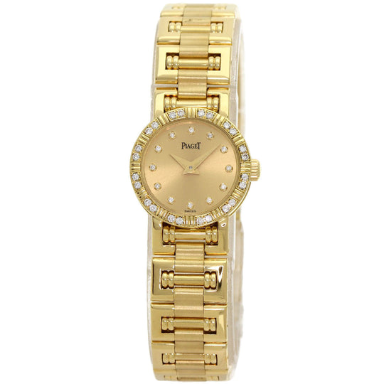 PIAGET Watches Quartz 5964AK81 K18YG, K18YG, Diamond gold Mini Dancer Diamond Champagne Gold dial Women Used Authentic